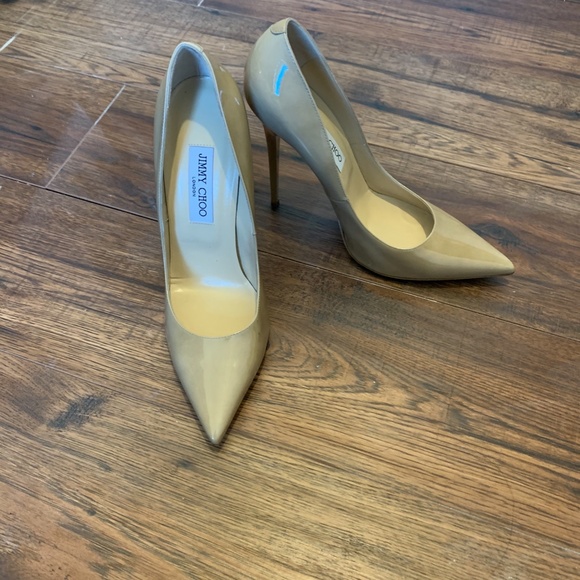Jimmy Choo Anouk Nude Patent Leather Pump Size 41 - Picture 7 of 8